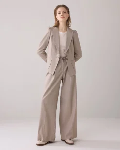 Tailored blazer in linen blend^Summum Hot