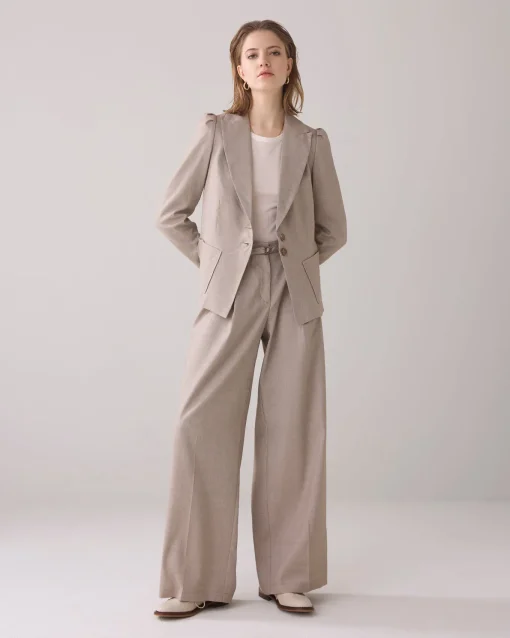 Tailored blazer in linen blend^Summum Hot