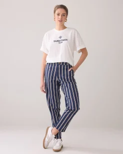 Tapered striped trousers^Summum Best