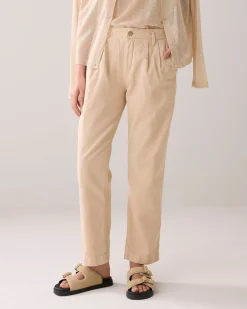 Tapered trousers in linen blend^Summum Fashion