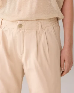Tapered trousers in linen blend^Summum Fashion