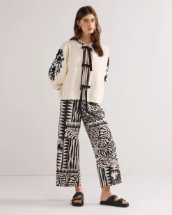 7/8th length two-tone trousers^Summum Sale