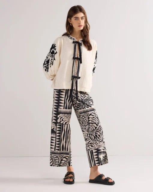 7/8th length two-tone trousers^Summum Sale