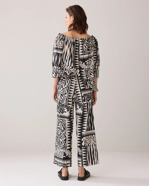 7/8th length two-tone trousers^Summum Sale