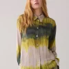 Tie dye shirt blouse made of Ecovero fabric^Summum Outlet
