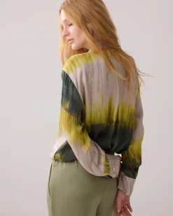 Tie dye shirt blouse made of Ecovero fabric^Summum Outlet