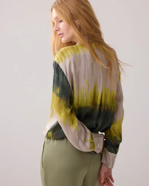 Tie dye shirt blouse made of Ecovero fabric^Summum Outlet