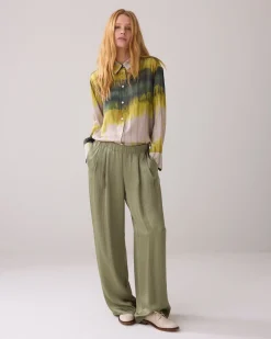 Tie dye shirt blouse made of Ecovero fabric^Summum Outlet