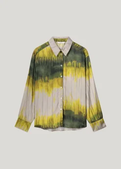 Tie dye shirt blouse made of Ecovero fabric^Summum Outlet