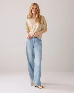 Top in metallic jersey^Summum Clearance