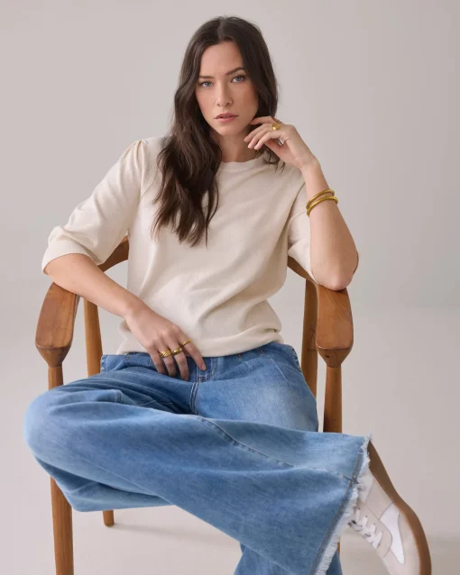 Top with puffed sleeves^Summum Online