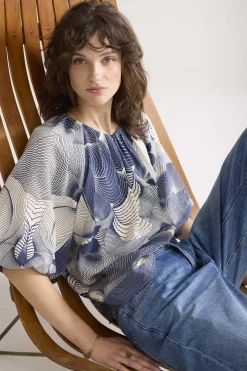 Top with wave print^Summum Fashion