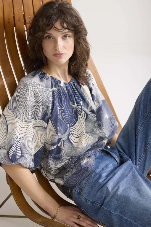 Top with wave print^Summum Fashion