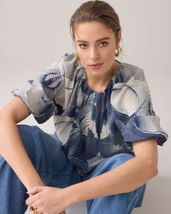 Top with wave print^Summum Fashion