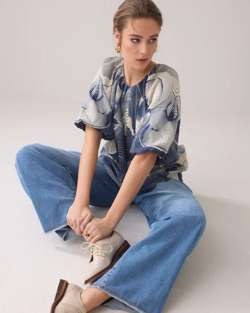 Top with wave print^Summum Fashion