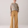 Trousers with pleated waistband^Summum Hot
