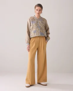 Trousers with pleated waistband^Summum Hot