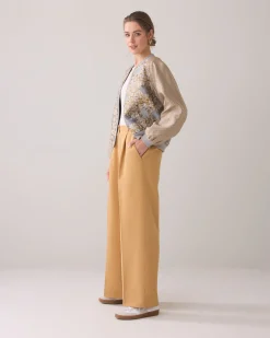Trousers with pleated waistband^Summum Hot