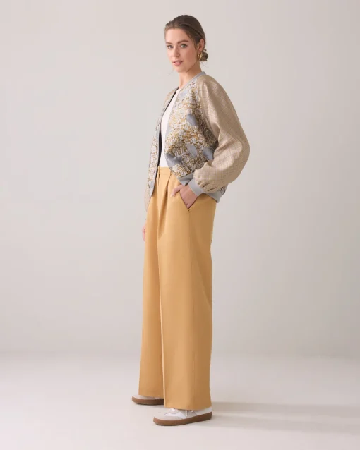 Trousers with pleated waistband^Summum Hot