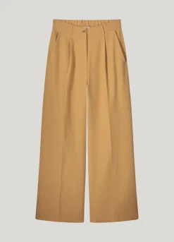 Trousers with pleated waistband^Summum Hot