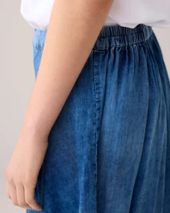 Wide denim skirt^Summum Sale