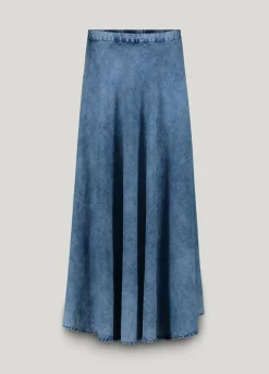 Wide denim skirt^Summum Sale