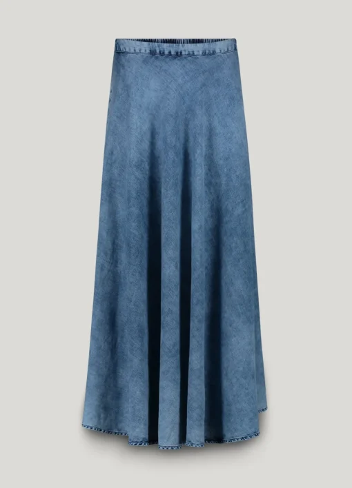 Wide denim skirt^Summum Sale