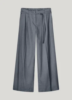Wide-leg linen-blend trousers^Summum Discount