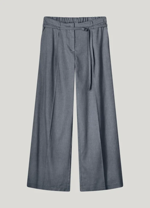 Wide-leg linen-blend trousers^Summum Discount
